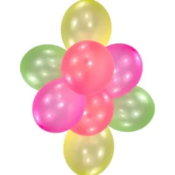 10 Ballons Néon Multicolores