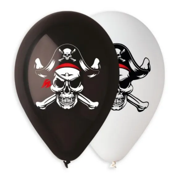 10 Ballons Pirate - 30 cm - Couleurs Assorties