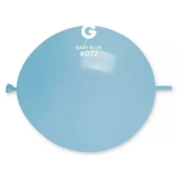 50 Ballons Ronds avec Lien - 33 cm - Couleur Bleu Bébé