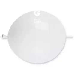 12 Ballons Ronds avec Lien - 33 cm - Couleur Blanc