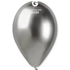 5 Ballons Shiny - 33 cm - Couleur Argent