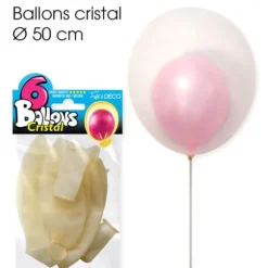 6 Ballons transparents Cristal