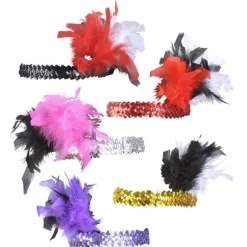 Bandeau Années Folles Sequin et Plumes - Coloris au Choix