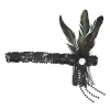 Bandeau Charleston Sequins et Plumes - Noir