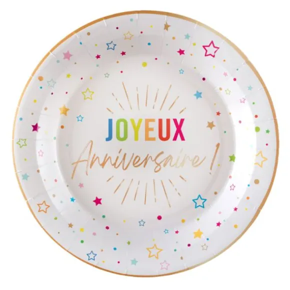 Banderole de 7 fanions "Joyeux Anniversaire" - 3 m - Collection Festicolor - Couleur au choix