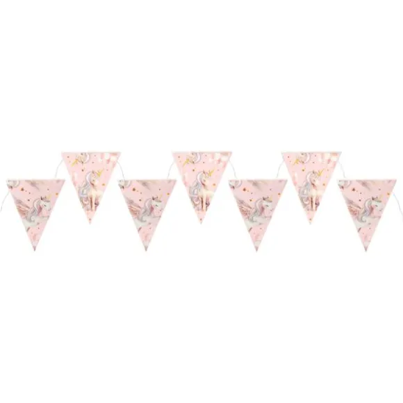 Banderole de 7 fanions - 3 m - Collection Licorne Magique