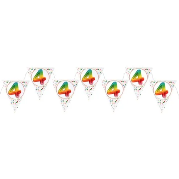 Banderole de 7 fanions pour anniversaire - 3 m - Collection Anni' Festy - Âge au choix