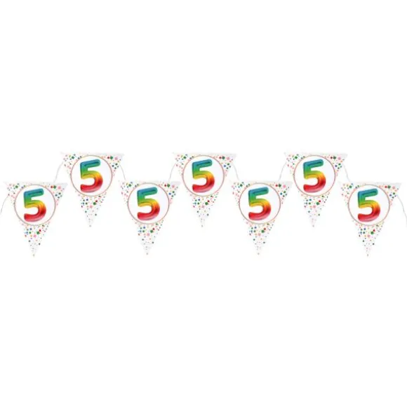 Banderole de 7 fanions pour anniversaire - 3 m - Collection Anni' Festy - Âge au choix