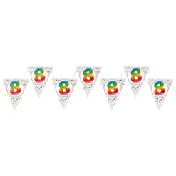 Banderole de 7 fanions pour anniversaire - 3 m - Collection Anni' Festy - Âge au choix
