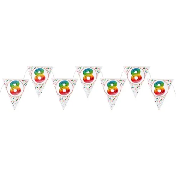 Banderole de 7 fanions pour anniversaire - 3 m - Collection Anni' Festy - Âge au choix
