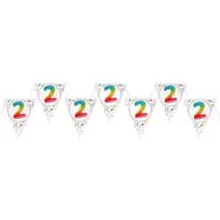 Banderole de 7 fanions pour anniversaire - 3 m - Collection Anni' Festy - Âge au choix