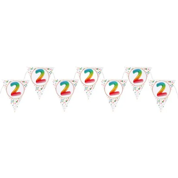 Banderole de 7 fanions pour anniversaire - 3 m - Collection Anni' Festy - Âge au choix