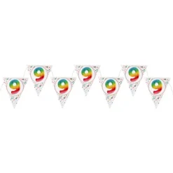 Banderole de 7 fanions pour anniversaire - 3 m - Collection Anni' Festy - Âge au choix