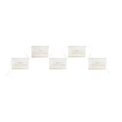 Banderole Fanions "Joyeux Anniversaire" - Blanc / Or
