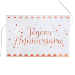 Banderole Joyeux Anniversaire - Métal Rose Gold