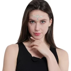 Bijoux adhésifs pour visage - Diadème avec perles