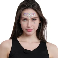 Bijoux adhésifs pour visage - Diadème Rose/Argent