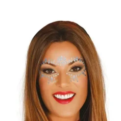 Bijoux de visage adhésifs phosphorescent - Argent