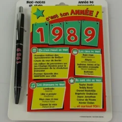 Bloc-notes et Stylo Année de naissance 1989