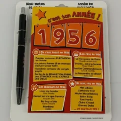 Bloc-notes et Stylo Année de naissance 1956