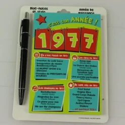 Bloc-notes et Stylo Année de naissance 1977