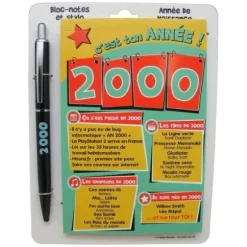 Bloc-notes et Stylo Année de naissance 2000