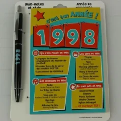 Bloc-notes et Stylo Année de naissance 1998