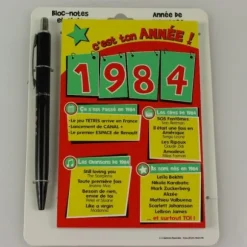 Bloc-notes et Stylo Année de naissance 1984