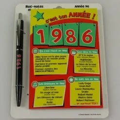 Bloc-notes et Stylo Année de naissance 1986