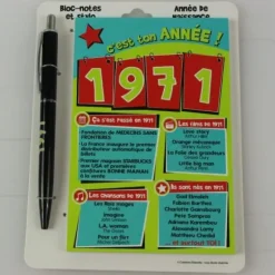 Bloc-notes et Stylo Année de naissance 1971