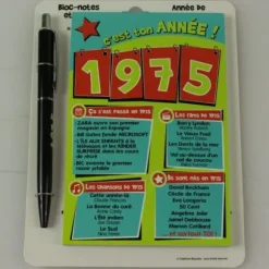 Bloc-notes et Stylo Année de naissance 1975
