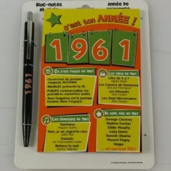 Bloc-notes et Stylo Année de naissance 1961
