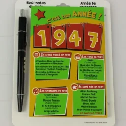 Bloc-notes et Stylo Année de naissance 1947