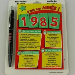 Bloc-notes et Stylo Année de naissance 1985