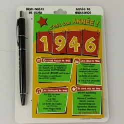 Bloc-notes et Stylo Année de naissance 1946