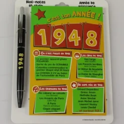 Bloc-notes et Stylo Année de naissance 1948