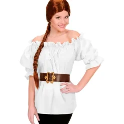 Blouse blanche médiévale pour femme - Taille au choix