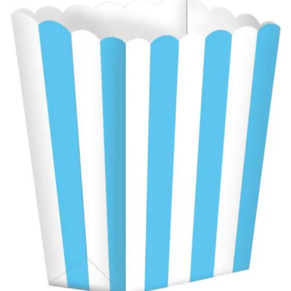 5 boites à pop-corn rayées - Couleur au choix