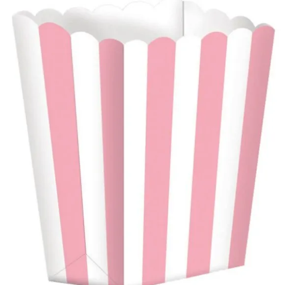 5 boites à pop-corn rayées - Couleur au choix
