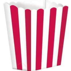 5 boites à pop-corn rayées - Couleur au choix