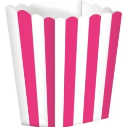 5 boites à pop-corn rayées - Couleur au choix