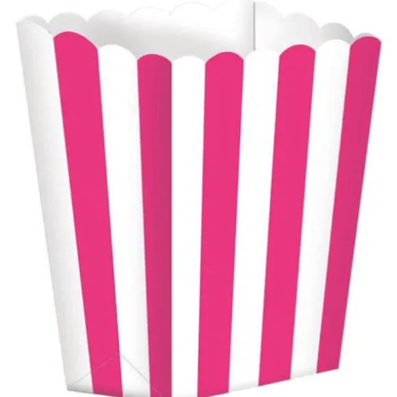 5 boites à pop-corn rayées - Couleur au choix