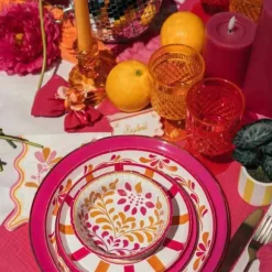8 bols en carton - Diamètre 13,5 cm - Collection Pink Lemonade