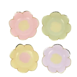 8 bols en forme de fleurs en carton - Diamètre 13,5 cm - Pâques