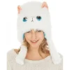 Bonnet Adulte Chat - Blanc