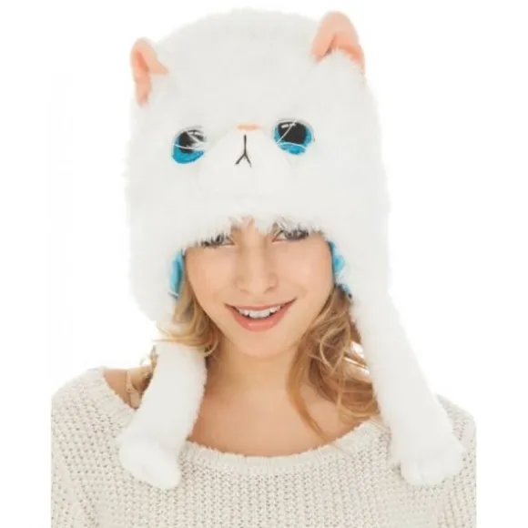 Bonnet Adulte Chat - Blanc