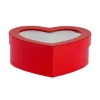 Boîte en forme de cœur rouge en carton - 19,5 x 7 x 15,5 cm - Saint-Valentin
