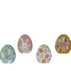 Boîte en forme d'œuf en métal - 11,5 cm - Pâques - Modèle Aléatoire