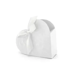 10 boîtes blanches en carton en forme de cœur