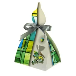 10 Boîtes à Dragées Communion - Bougie vitrail